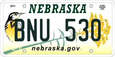 NE license plate BNU530