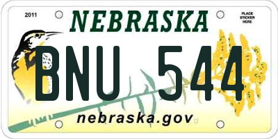 NE license plate BNU544
