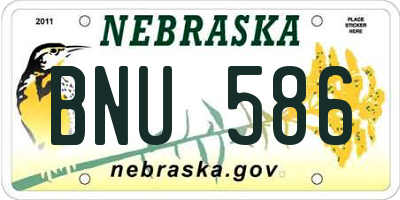 NE license plate BNU586