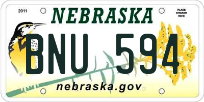 NE license plate BNU594