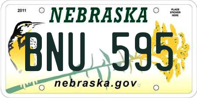 NE license plate BNU595