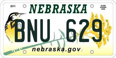 NE license plate BNU629