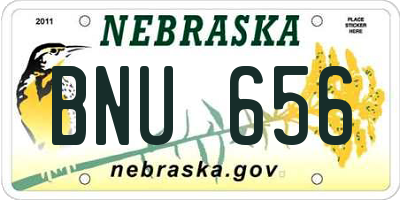 NE license plate BNU656