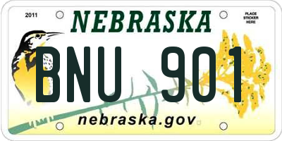 NE license plate BNU901