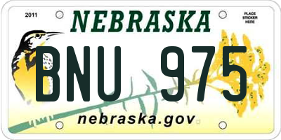 NE license plate BNU975