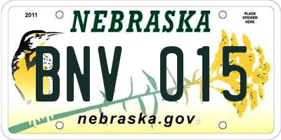 NE license plate BNV015
