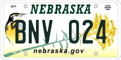 NE license plate BNV024