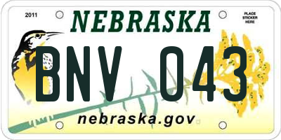 NE license plate BNV043