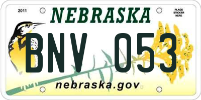 NE license plate BNV053