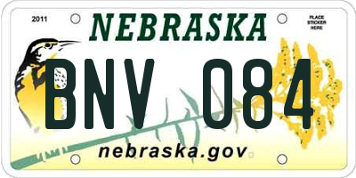 NE license plate BNV084