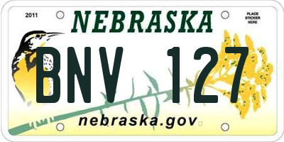 NE license plate BNV127