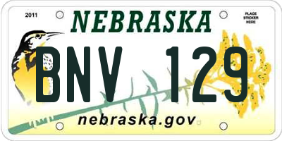 NE license plate BNV129