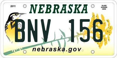 NE license plate BNV156