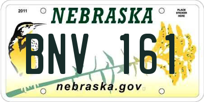 NE license plate BNV161