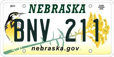 NE license plate BNV211