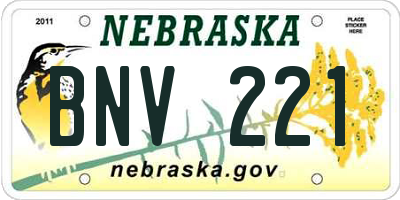 NE license plate BNV221