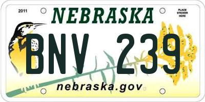NE license plate BNV239
