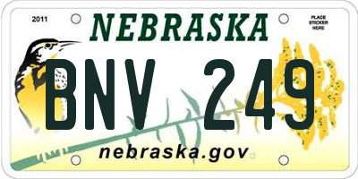 NE license plate BNV249