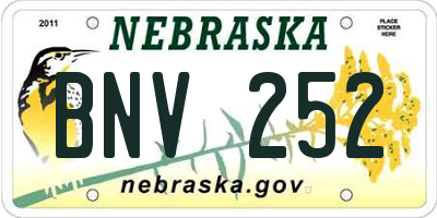 NE license plate BNV252