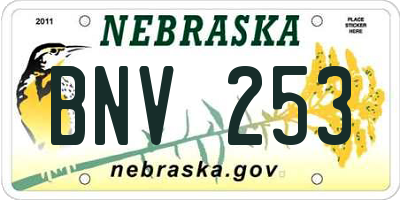 NE license plate BNV253
