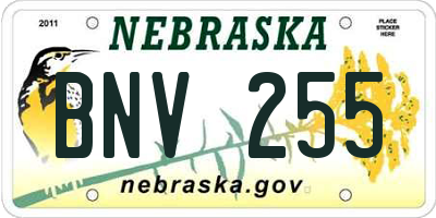 NE license plate BNV255