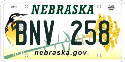 NE license plate BNV258