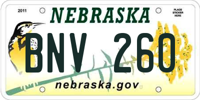NE license plate BNV260
