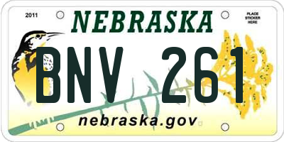NE license plate BNV261