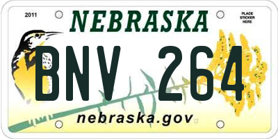 NE license plate BNV264