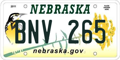 NE license plate BNV265