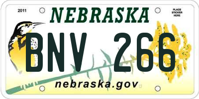 NE license plate BNV266