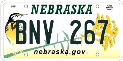 NE license plate BNV267