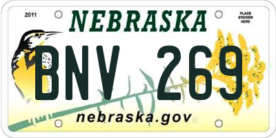 NE license plate BNV269