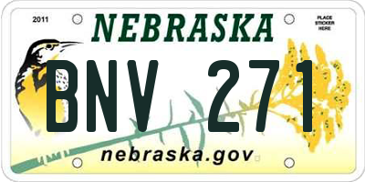 NE license plate BNV271