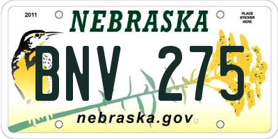 NE license plate BNV275