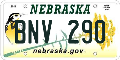 NE license plate BNV290