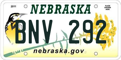 NE license plate BNV292