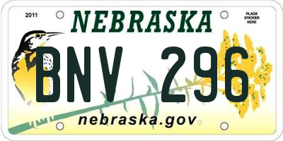NE license plate BNV296