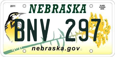 NE license plate BNV297
