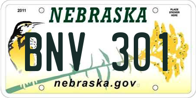 NE license plate BNV301