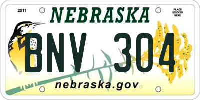 NE license plate BNV304