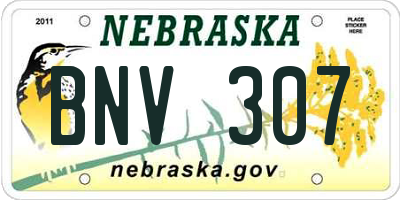 NE license plate BNV307
