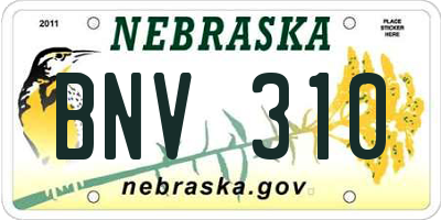 NE license plate BNV310
