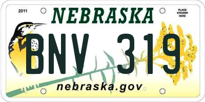 NE license plate BNV319