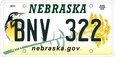NE license plate BNV322