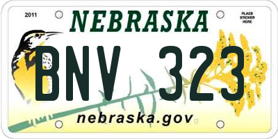 NE license plate BNV323