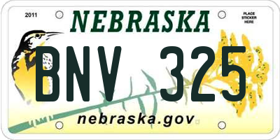 NE license plate BNV325