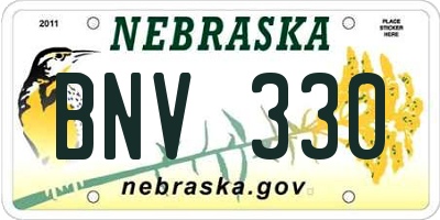 NE license plate BNV330