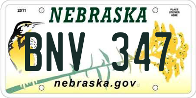 NE license plate BNV347