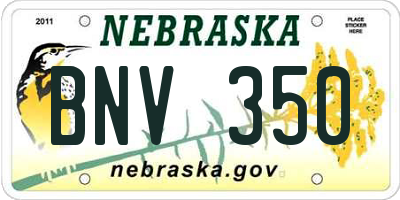 NE license plate BNV350